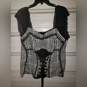 Rare 3x Plus Size TRIPP NYC Corset Bustier Top Goth Lolita Shirt Vintage Y2K
